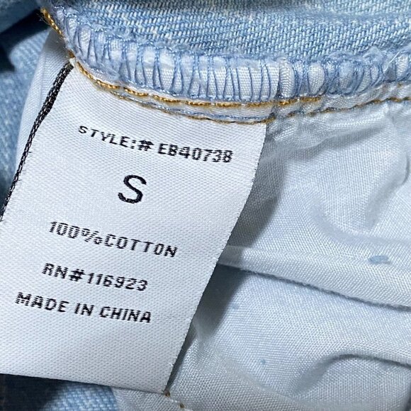 Easel Striped Paper Bag Cuffed Denim Jean Shorts Size Small - Picture 8 of 8